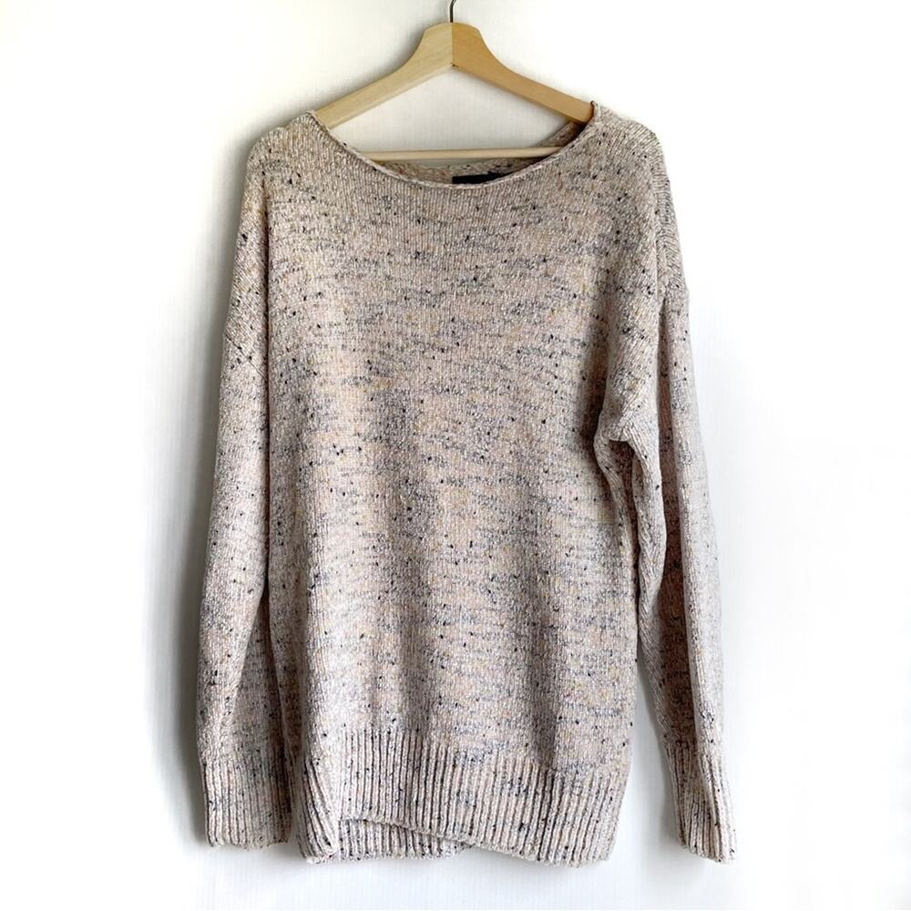 Prana Cypress Chenille textured sweater soft white medium long sleeve boatneck